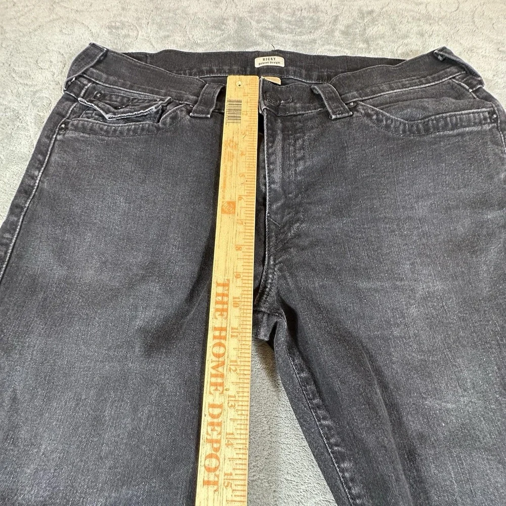 True Religion Ricky Relaxed Straight Jeans Mens 36x31 Black Flap Pocket Y2K VTG